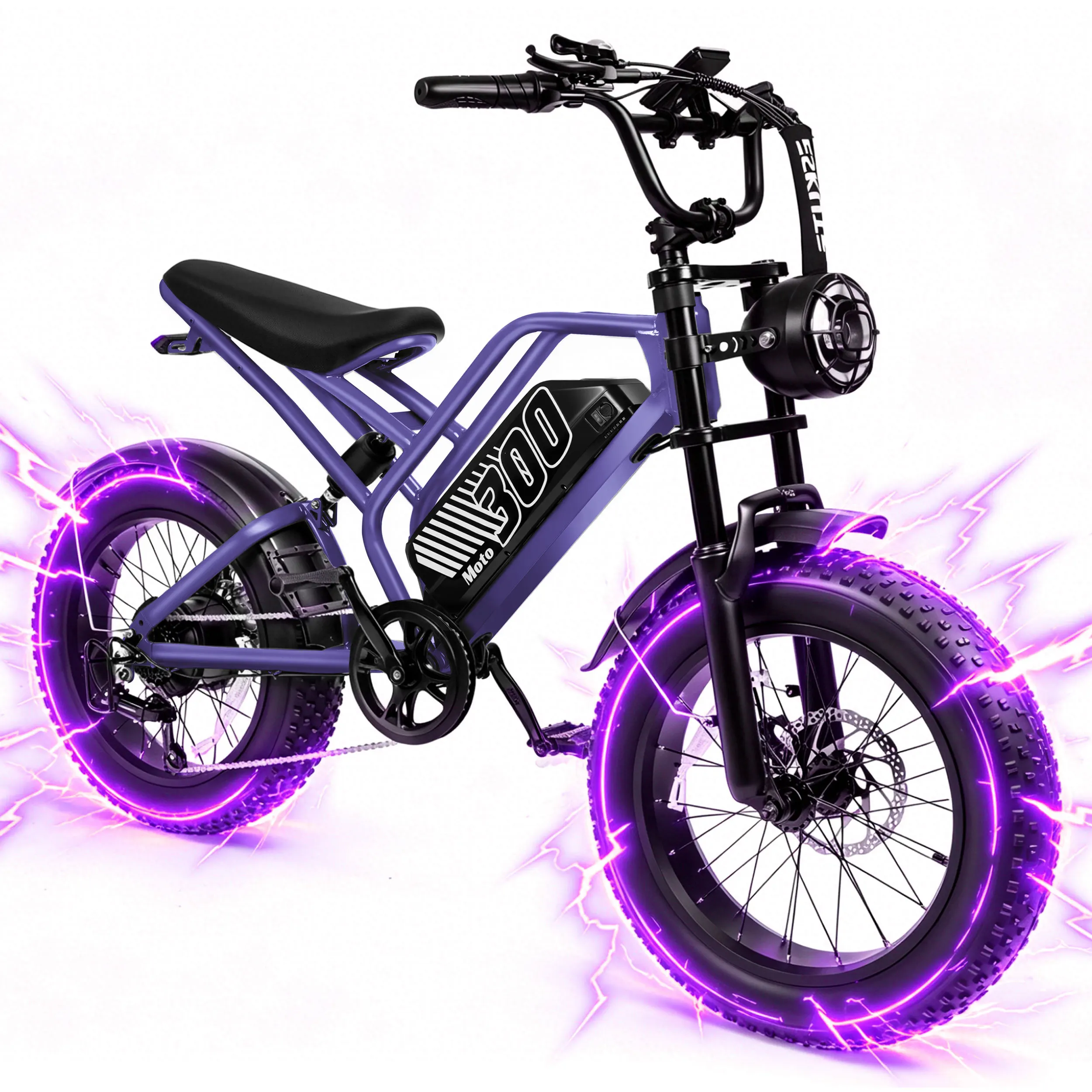 ESKUTE V300 Electric Dirt Bike, 20" Fat Tire E-Bike with 48V 20.8 Removable Battery, Off-Road Ebike Up to 30+MPH, 7-Speed Beach Snow Trail Mountain Commuter for Adult image 6