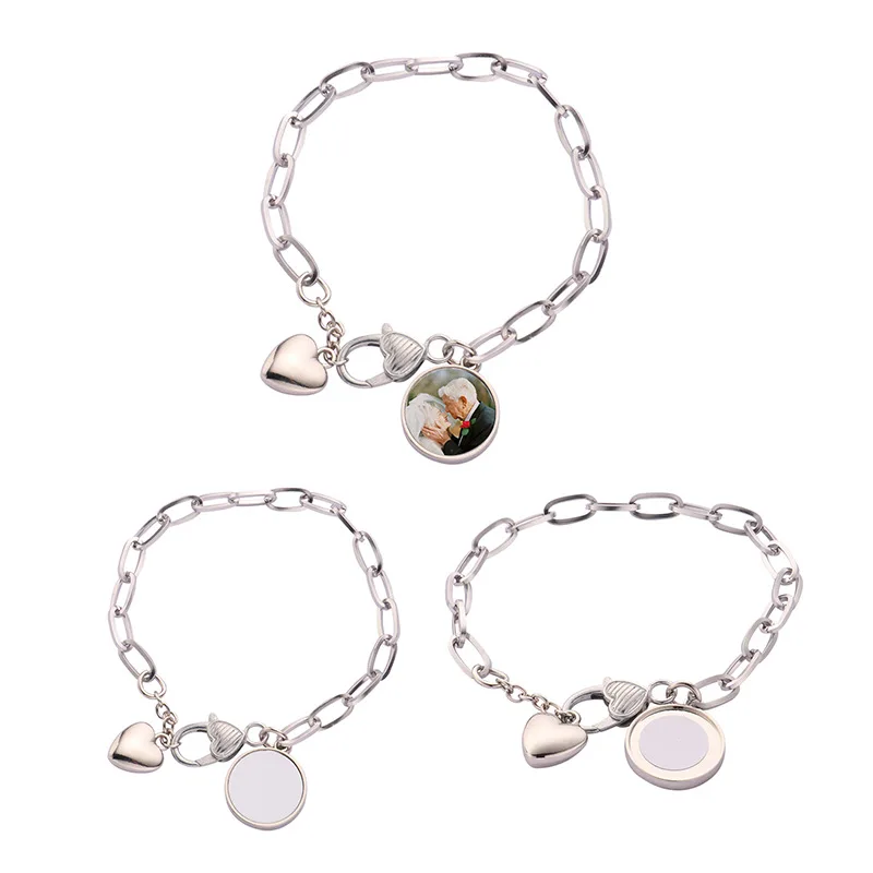 Sublimation Metail Chain Design Keychain New White Rosary Bracelet Korean Instagram Trendy Bracelet For Heat Transfer Print