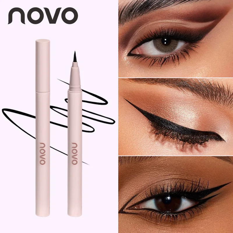 قلم تحديد عيون سائل فائق النعومة - مقاوم للماء، يدوم طويلاً، سريع الجفاف، مقاوم للتلطخ، لون مكثف عالي الصبغة #1