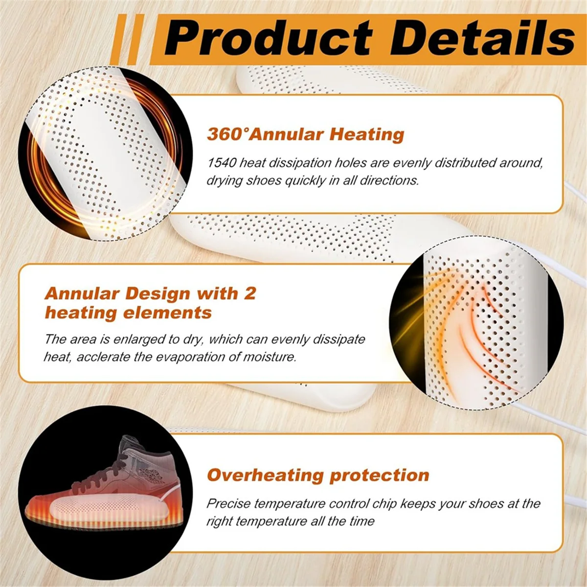 HOT Boot Dryer Shoe Dryer Foot Dryer Portable Footwear Dryers Machine with 3 Timer Modes Fireproof Drying for Adults EU Plug