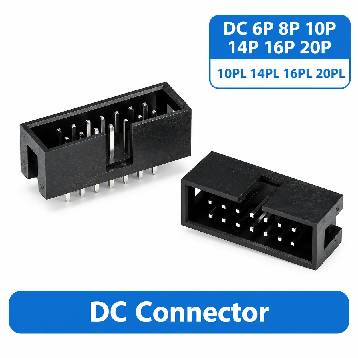 10pcs DC3 6P 8P 10P 14P 16P 20P Pin 10PL 14PL 16PL 20PL 2.54mm Socket Header Connector ISP Male Double-spaced Straight IDC JTAG