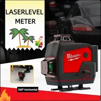 Milwaukee Laser Level 16 Lines Meter Horn Function 360° Vertical And Horizontal Cross Green Light Self-Leveling Tool