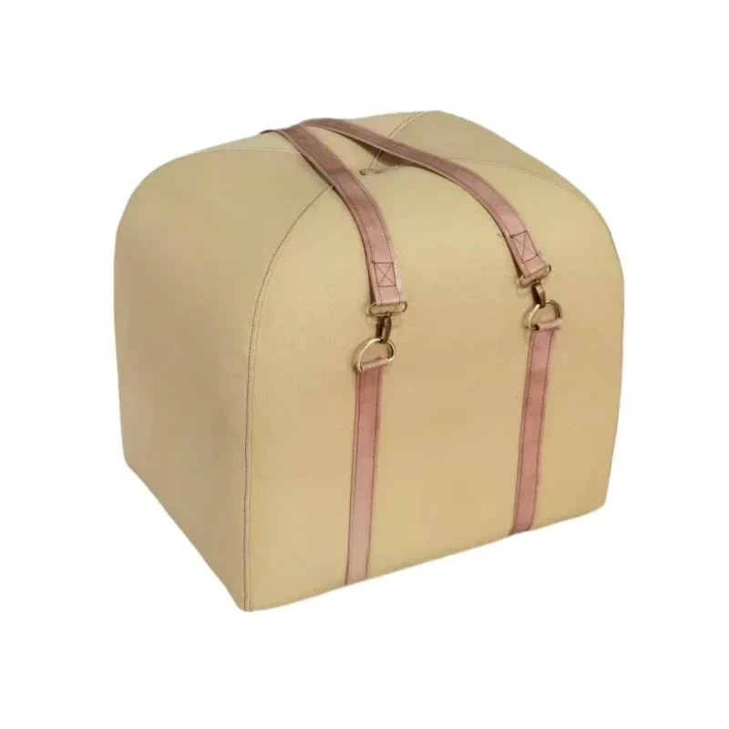 Vintage fabric round dressing stool living room low stool portable pedal stool