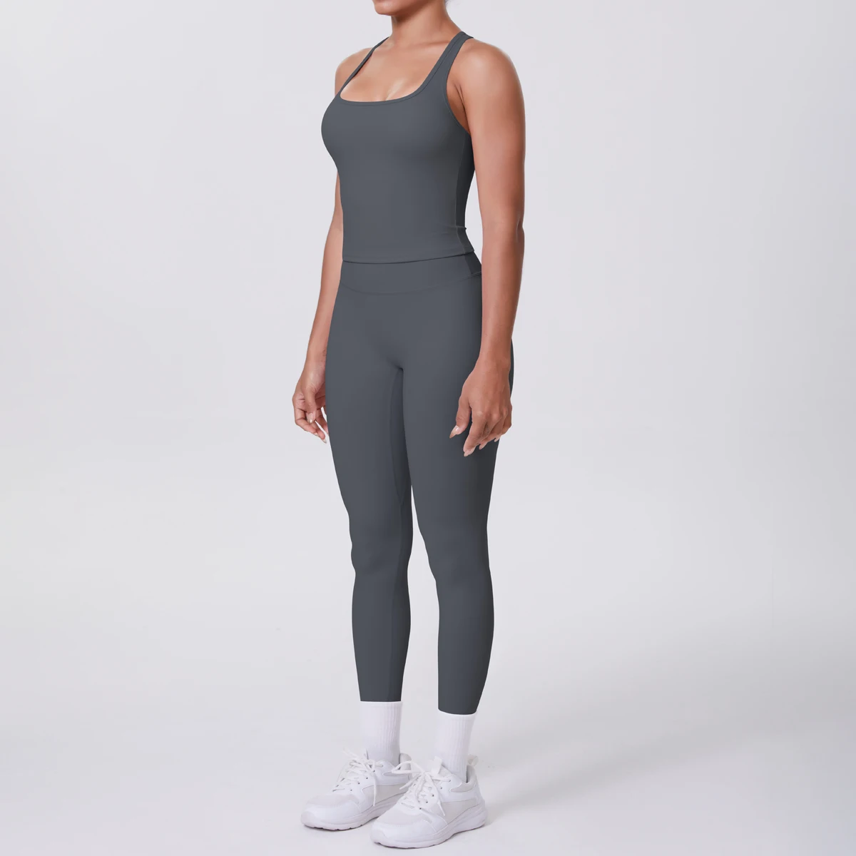 Yoga Top Set Fitness Gym Anzug Training Ärmellose Sport Gym Tops Crossover Zurück Sport Unterwäsche Bauch-steuer Abnehmen – Detail 26