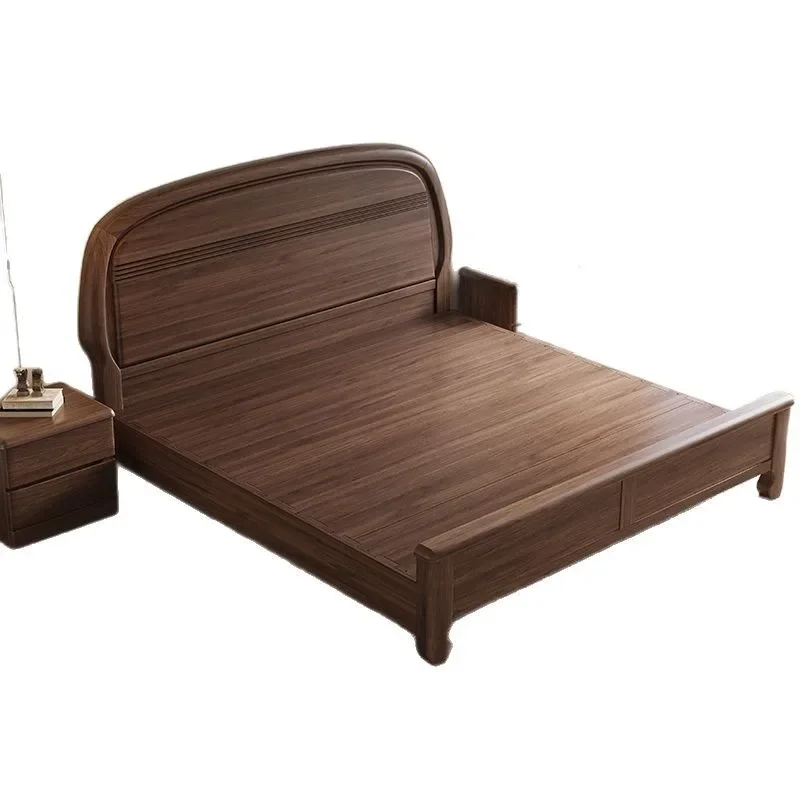 

South American walnut solid wood bed modern simple home master bedroom. M double bed bedroom. M wedding bed