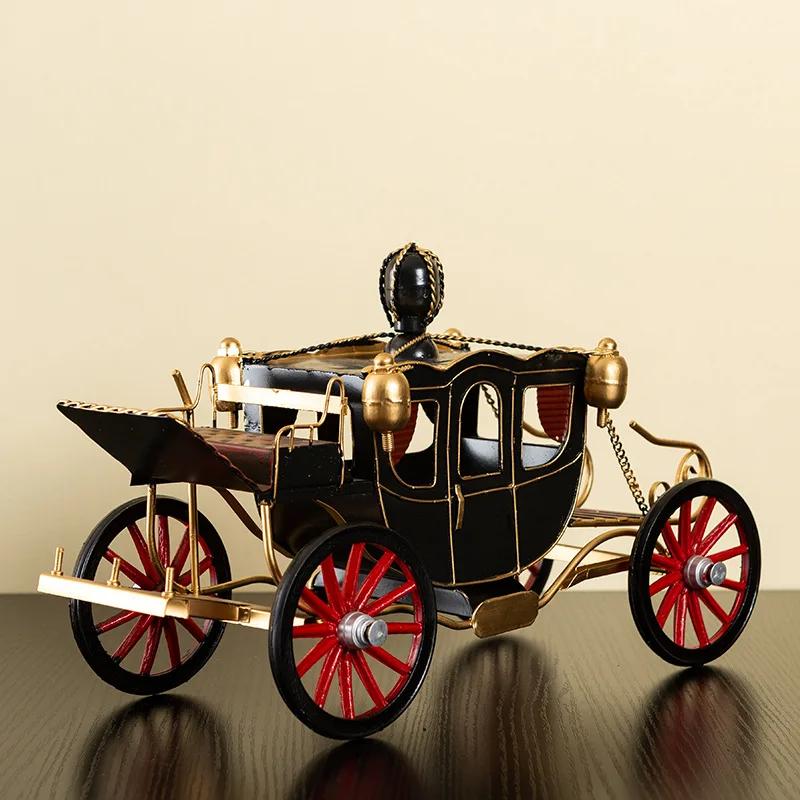 Simulation Royal Carriage Toy Iron Car Retro Pumpkin Car Newborn Photography Props Living Room Decoration Kids Christmas Gifts