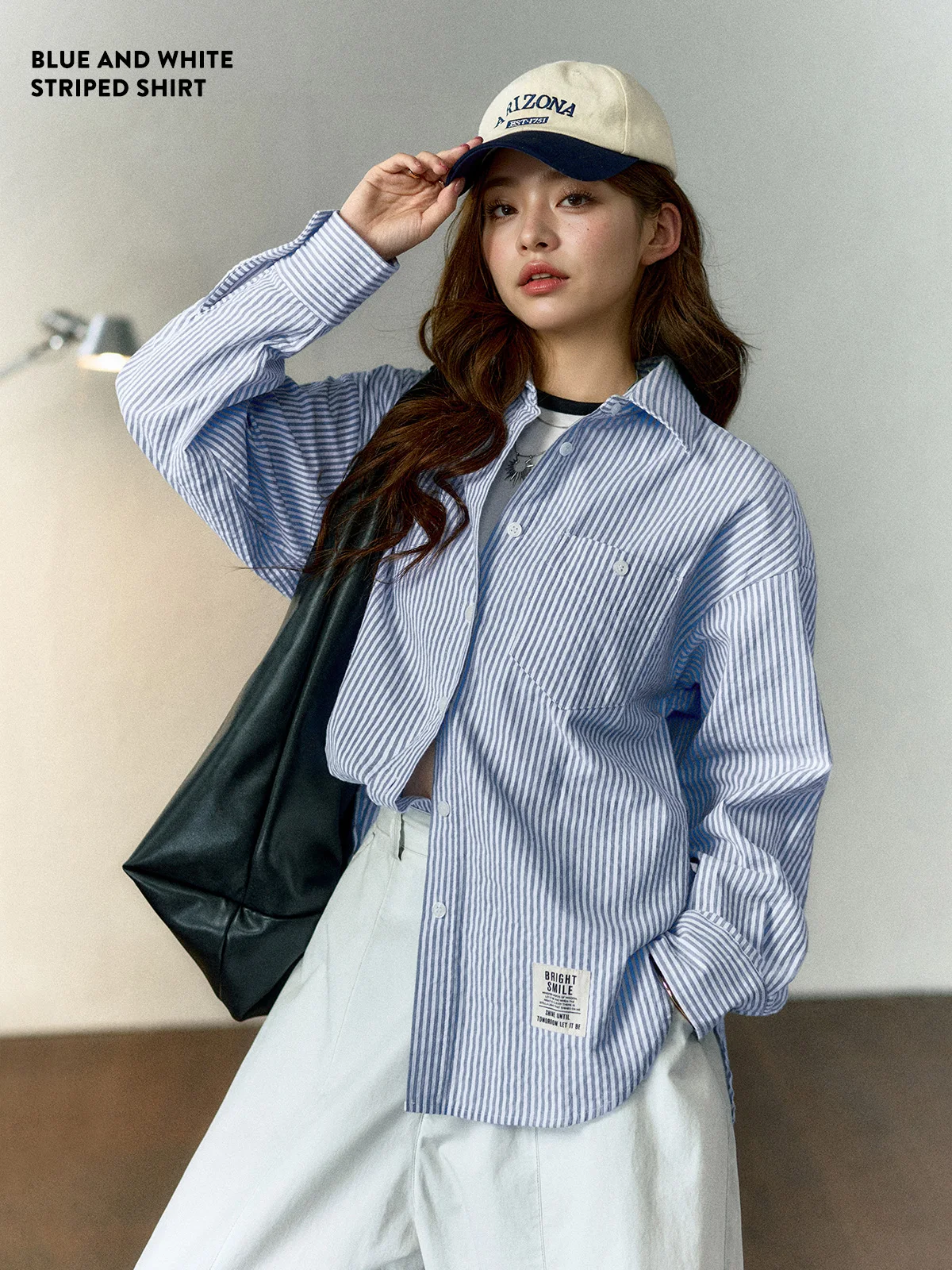 

Женский чехол Maden Blue White Vertical Stripes Loose oulder irt Cover Butt Long Sve, дышащий хлопок, осенний ...