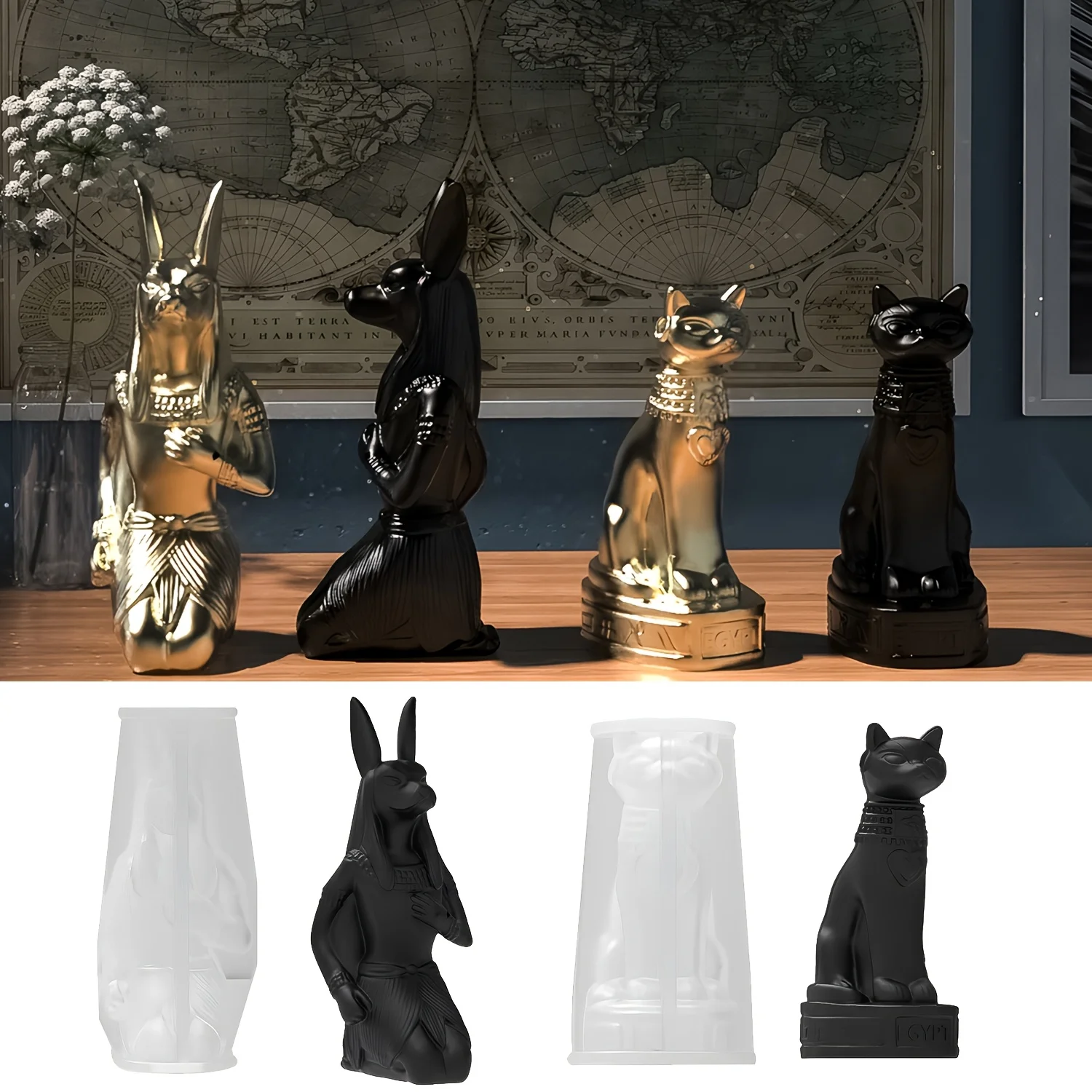 Model Kit Anubis - 1/2 Stück Silikonform für ägyptische Anubis-