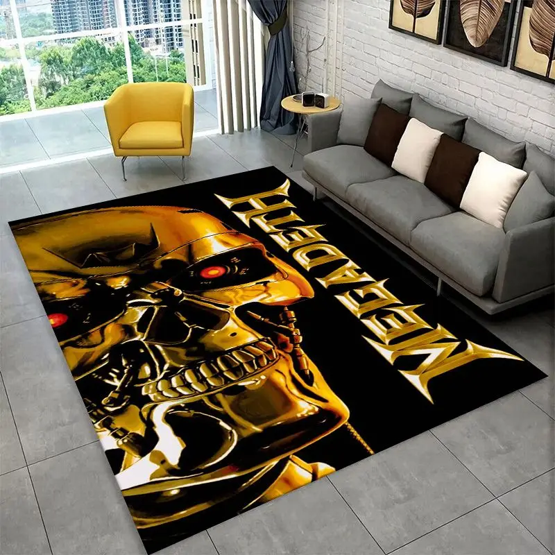 Metal Band M-Metallica Thrash Cartoon Non-Slip Area Rug for Living Room,Bedroom,Playroom,Soft Carpet Floor Mat Home Decor Rug
