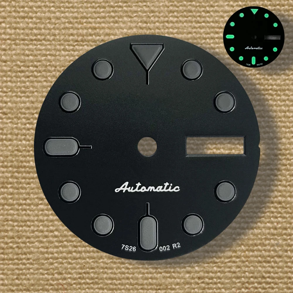 28.5mm S Logo SKX007 Camouflag Dial Fit NH36/4R36 Movement Green Luminous High-Quality Watch Modification Accessories