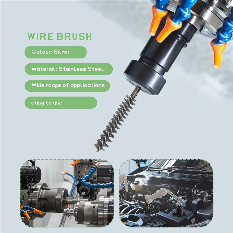 

AB47-Bore Brush Stainless Steel Bristles Wire Brush For Power Drill Cleaning Wire Brush With Hex Shank Handle 6 Pieces