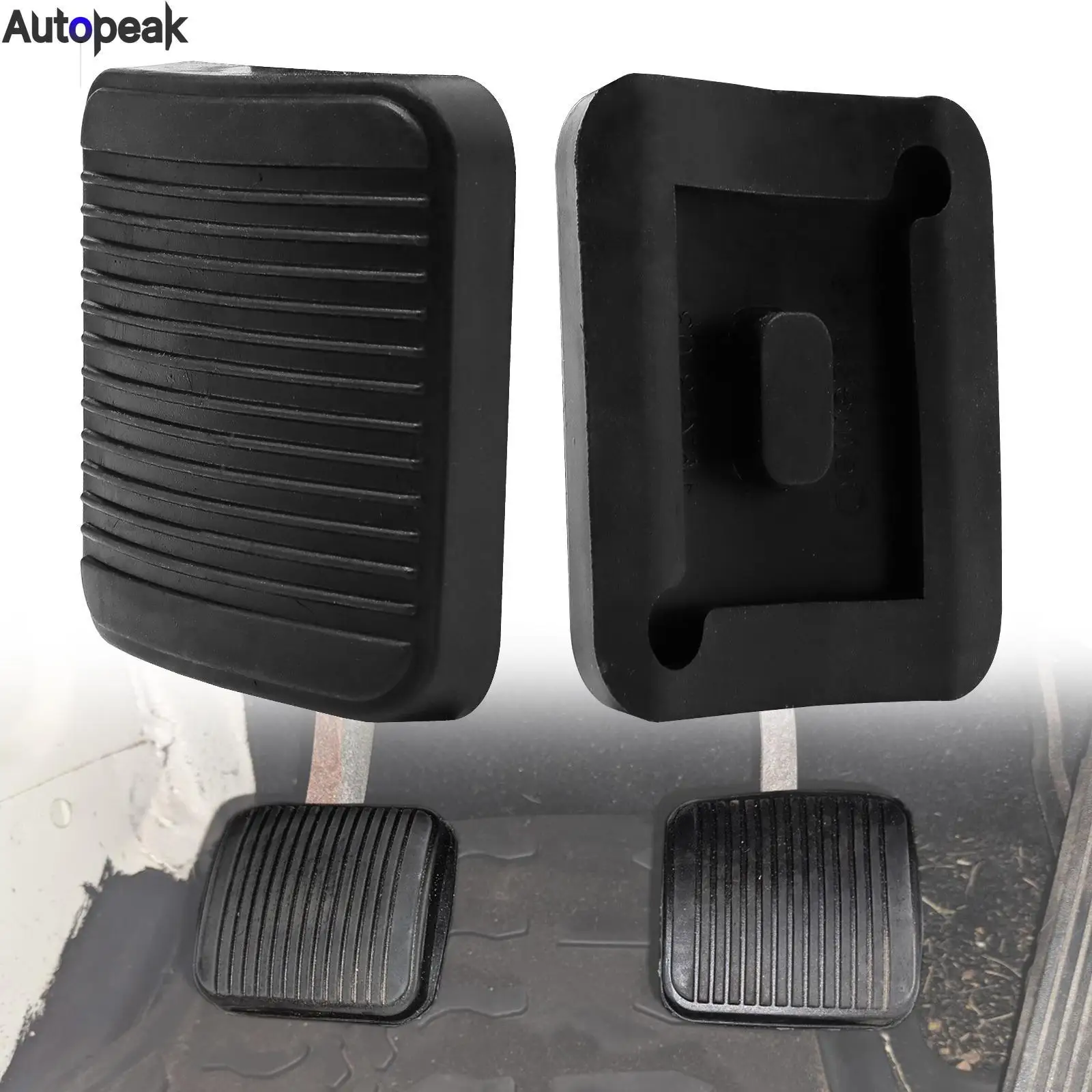 2x For Jeep Wrangler YJ TJ 1986-05 Cherokee XJ Clutch Brake Pedal Pad Rubber Cover Protection Kit Accessories 52002750 16753.03