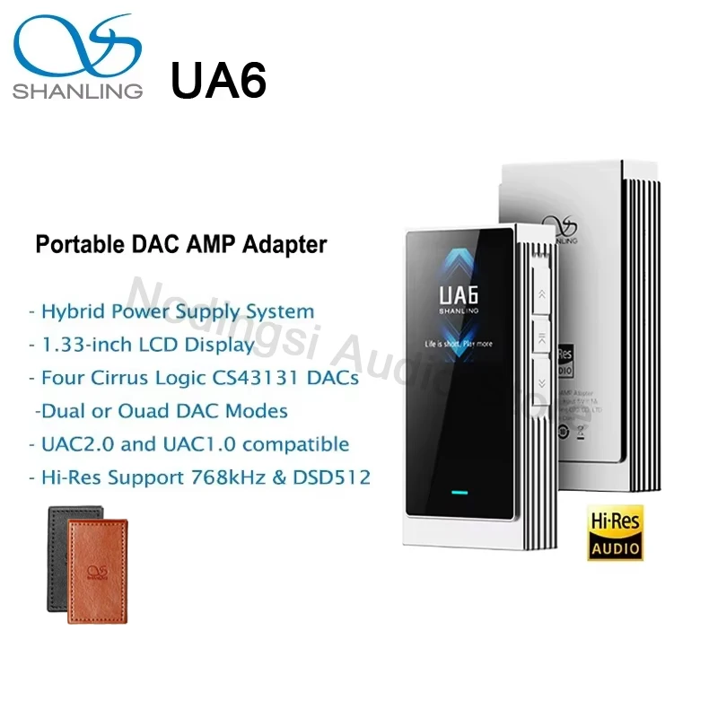 

SHANLING UA6 HIFI Portable USB DAC AMP Headphone Amplifier Hi-Res Audio Amplifier 4 X CS43131 DACs 3.5mm/4.4mm Balanced Output