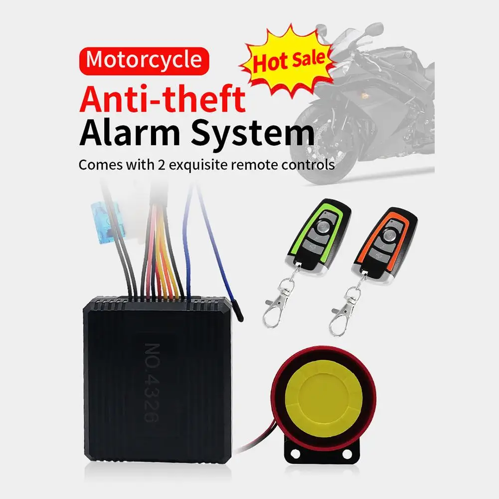 

Universal Motorcycle Alarm System One-way With Engine Remote With Start Fob Control Protector 12v Overload L8j0