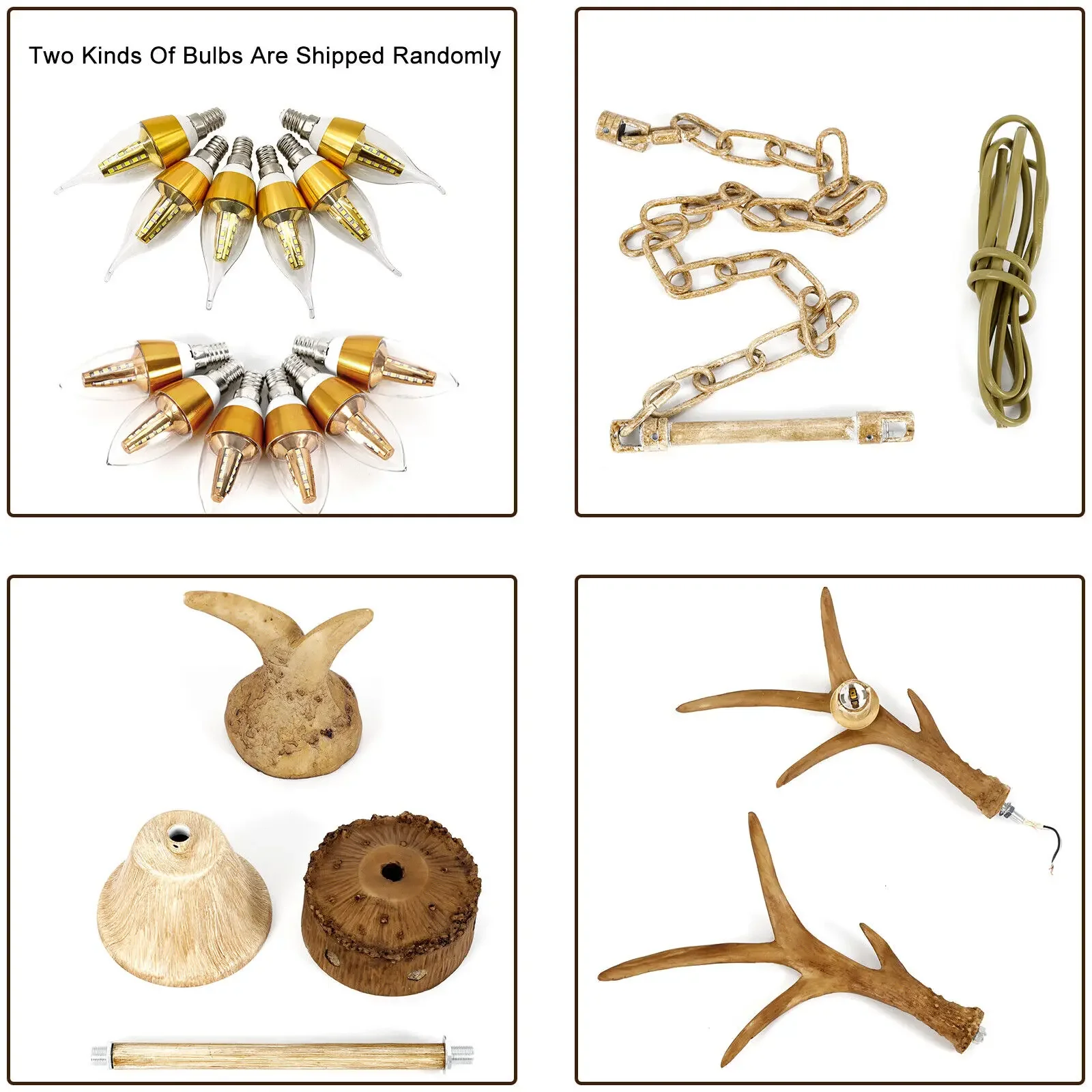 الرجعية البني قرن الوعل الثريا 6 رؤساء الغزلان القرن ضوء السقف قلادة مصباح 220 فولت #6