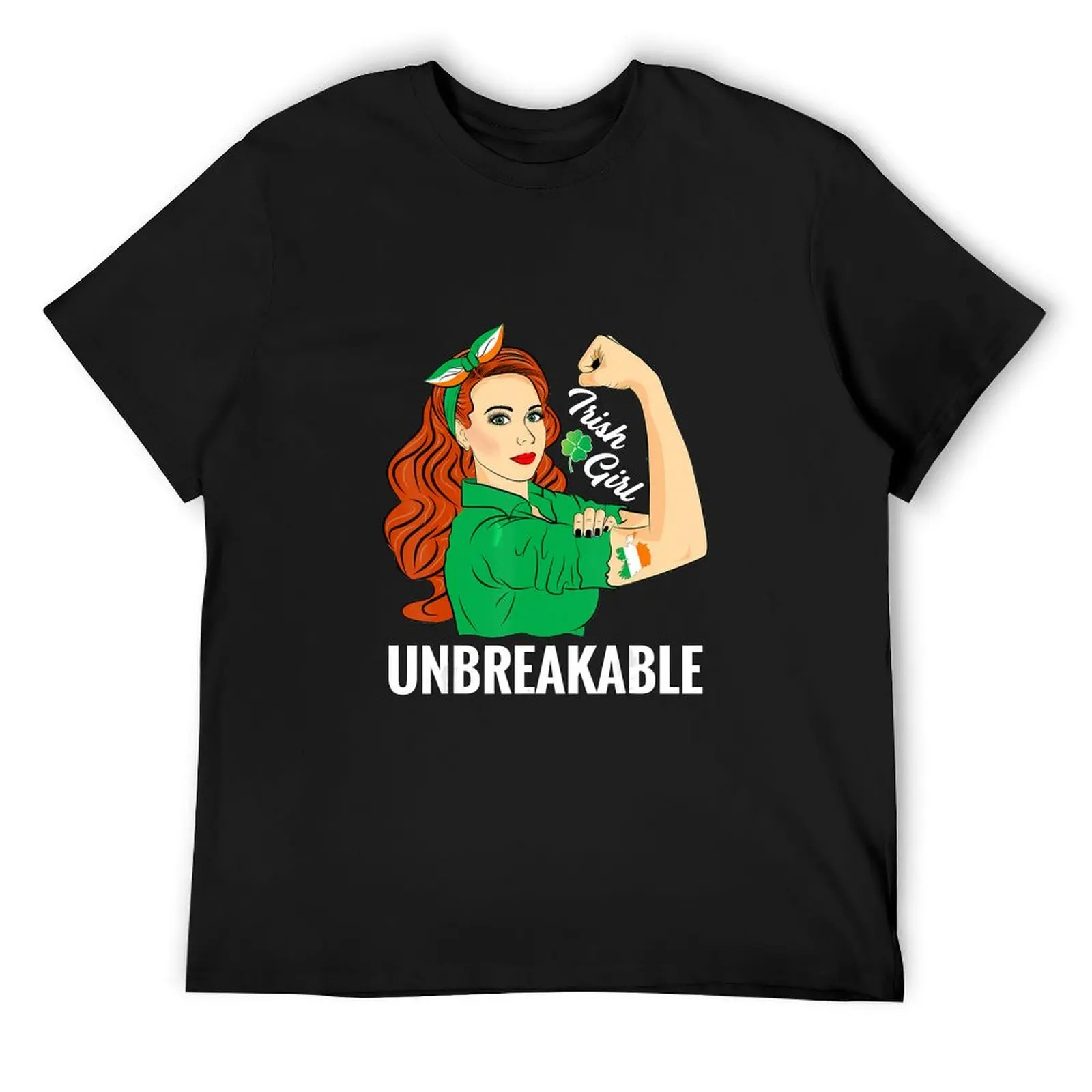 

Irish Girl Female Costume Ireland Shamrock St Patrick's Day T-Shirt essential t shirt Men's cotton t-shirt