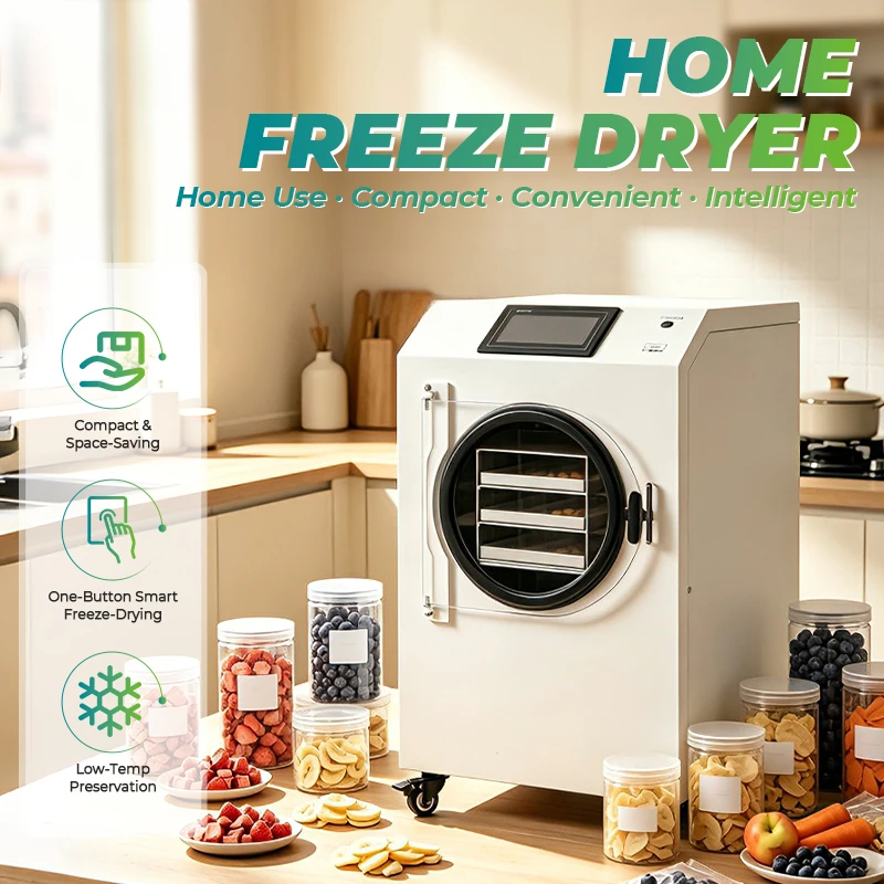 Factory Direct Automatic PLC Controlled Pump Electric Heating Freeze-Drying Machine High Quality Home Use Freeze Dryer For Food
