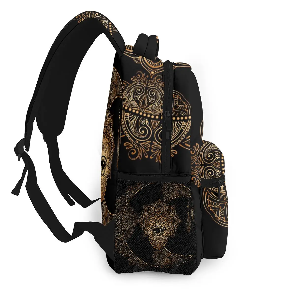 Backpack Women Shoulder Bag For Teenage Girls Boho Golden Moon And Sun Mandala Bagpack Female Ladies School Backpack