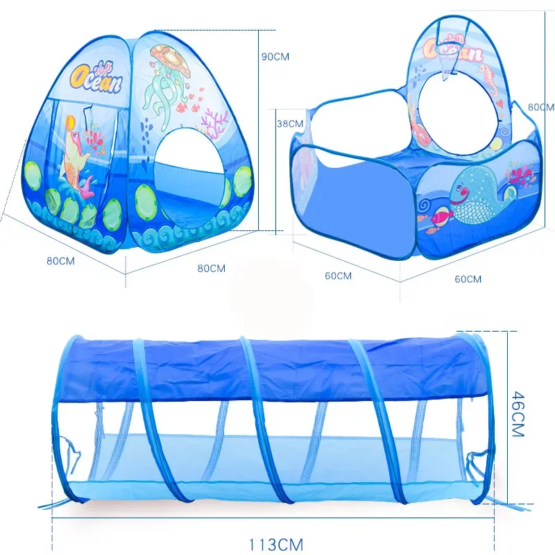 Piscina de bolas 3 en 1 para niños, parque infantil con globos para bebés, tienda portátil para niños, túnel para gatear, parque infantil, patio, piscina, regalo