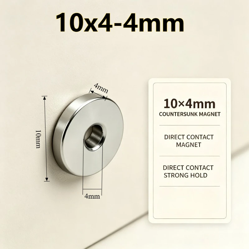 10x4‑4 MM Round Countersunk Neodymium Magnet 10*4‑4 mm 4mm Hole Strong Permanent NdFeB Magnet for Fridge DIY Industrial Use