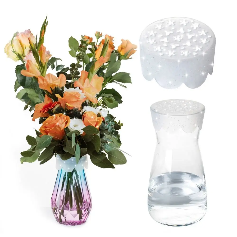 2Pcs Waterproof Silicone Blossom Grid Flexible Reusable Silicone Flower Arrangement Stretchable Silicone