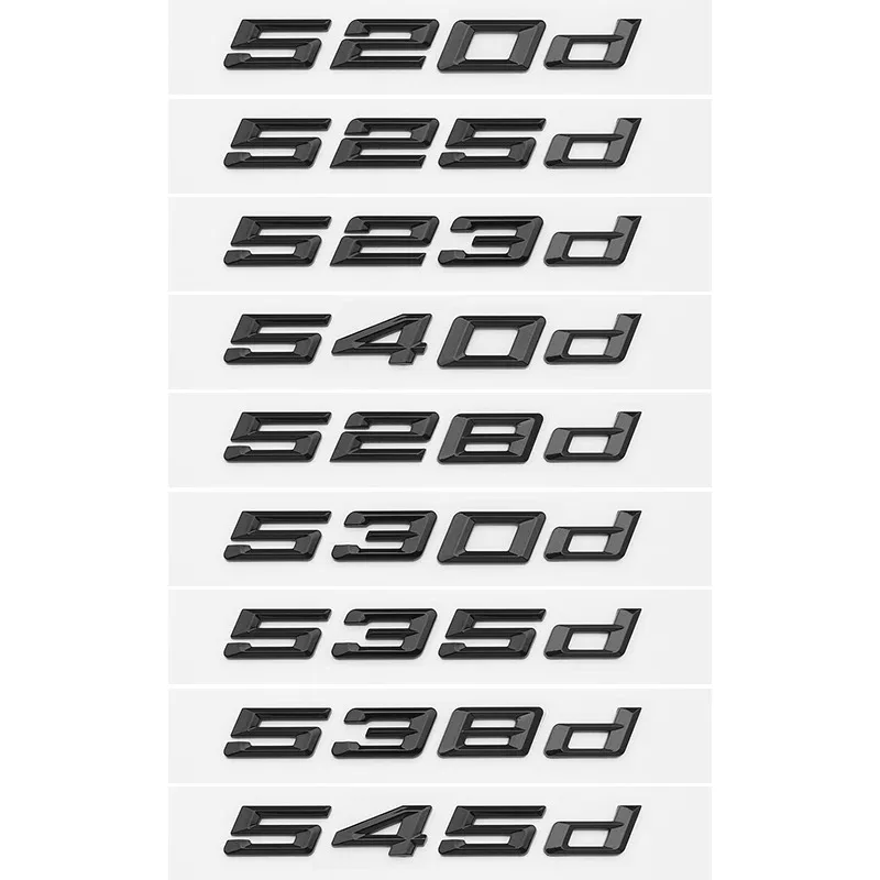 For BMW 5 Series E39 E60 E61 F10 F11 G30 520d 523d 525i 528i 530i 535i 540i Car Styling Trunk Letter Emblem Rear Lid Logo Black