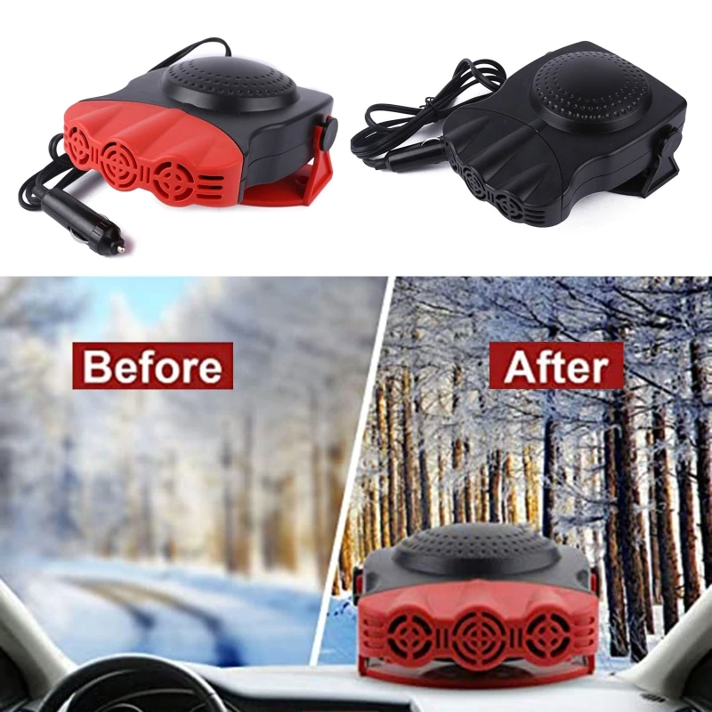 2 in 1 Portable Auto Heater Rapid Heating Dryer Windshield Defroster Hot Fan Warmer Air Blower Electric Window Demister