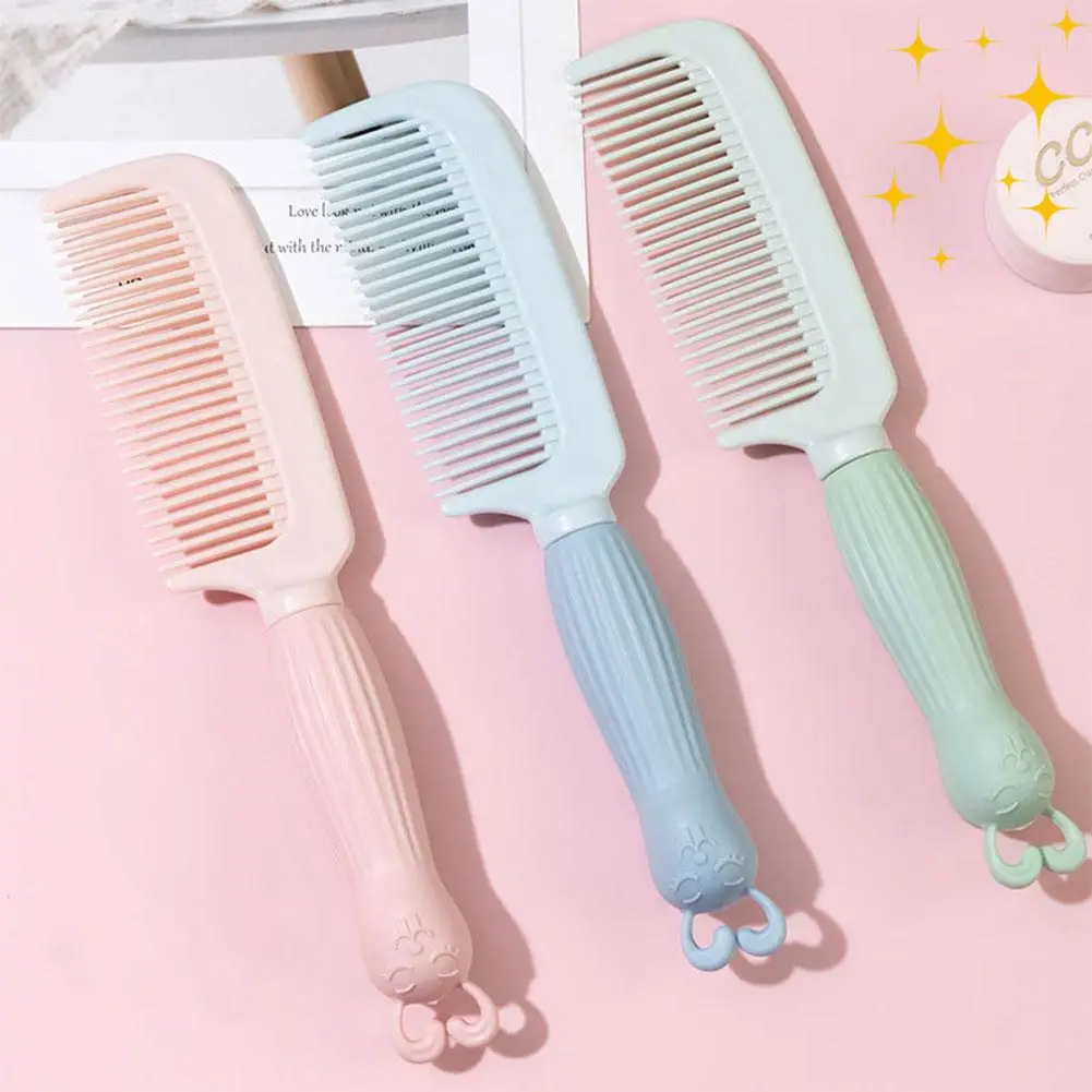 

Long handled cartoon comb cute rabbit massage scalp anti-static plastic hair comb for adults and children D3T1