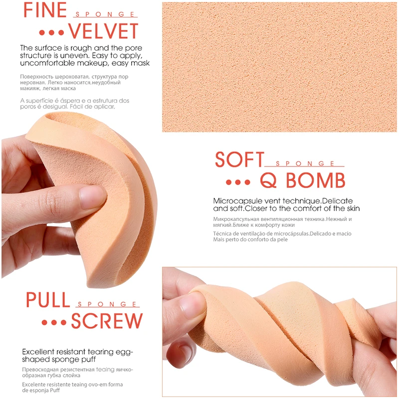 3Pcs Facial Powder Foundation Puff Round Shape Portable Soft Cosmetic Puff Makeup Foundation Sponge Wet Dry Use Beauty Tools