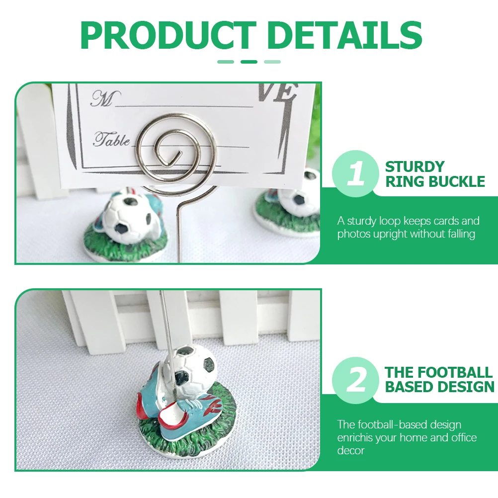 

3 Pcs Table Number Holders Place Card Stand Picture Clips Photo Holder Football Memo Clip Stands Banquet Restaurant Bar Wedding