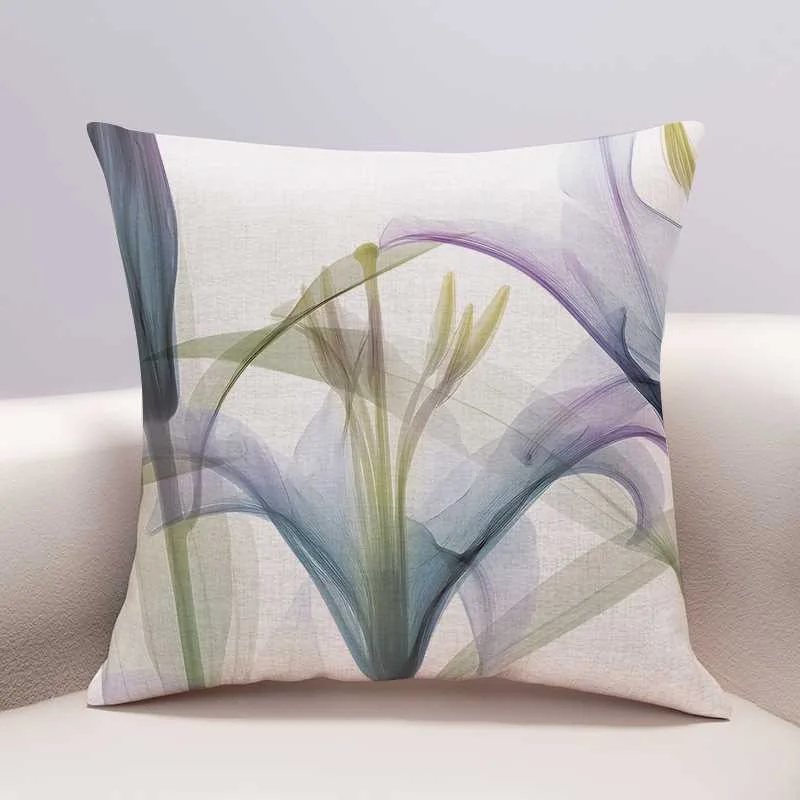 Beautiful flower pillow cover modern simple sofa living room office by pillowcase waist pillow fabric home decoration