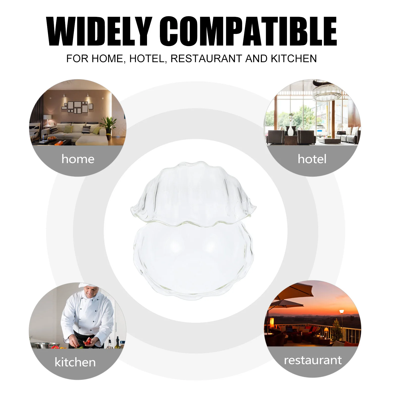 

1Pcs Shell Bowl Fruit Salad Dessert Food Serving Transparent Kitchen Tableware Glass Bowl Kitchen Tableware