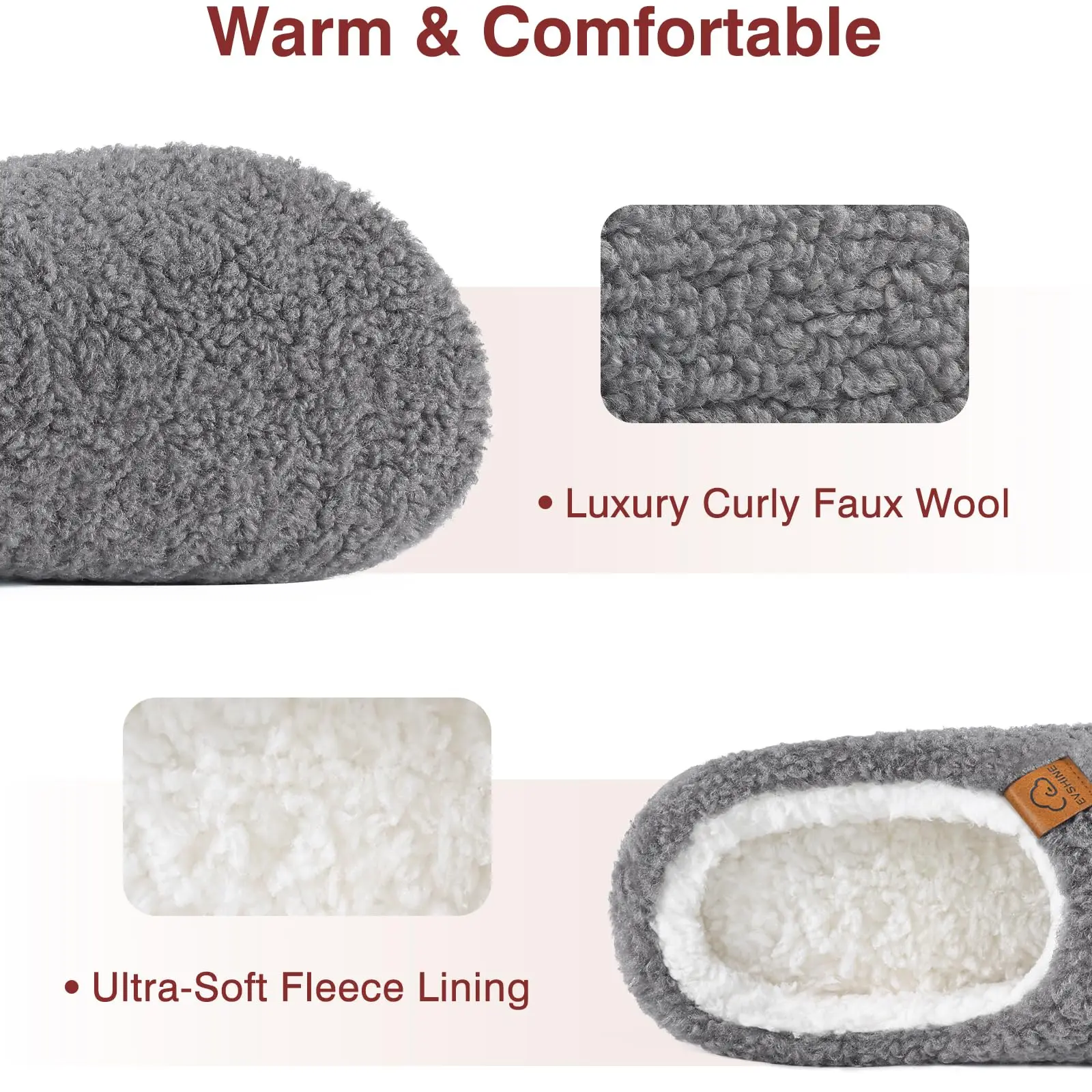 Smile Popcorn Damen Winter Flauschige Hausschuhe Memory-Schaum Innen Warm Gefütterte Pantoffeln Leopardenmuster Schlafzimmer-Hausschuhe für Frauen – Detail 14