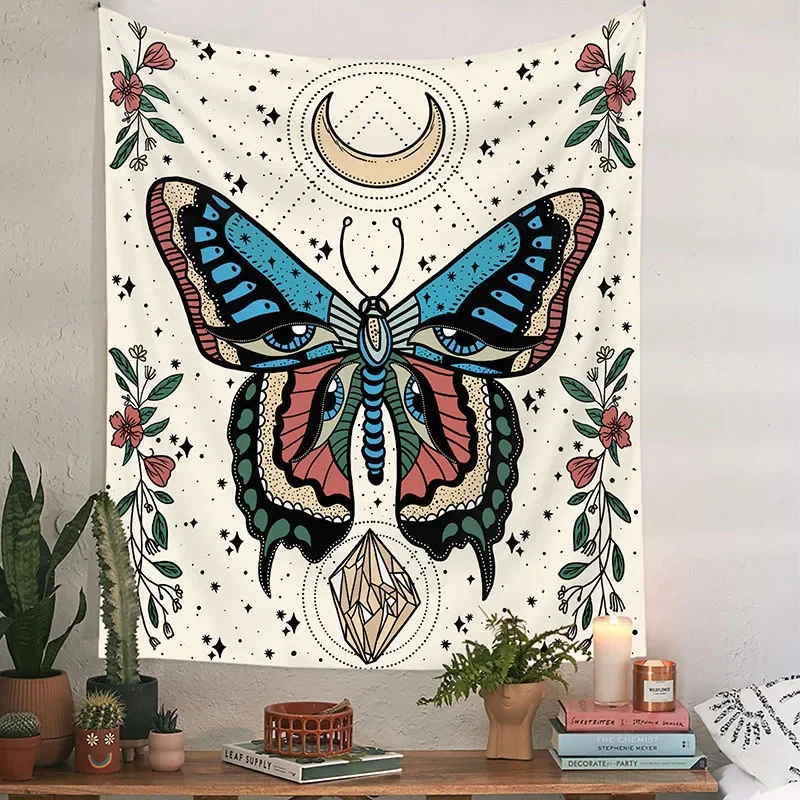 Bohemian Butterfly Tapestry for Wall Background Decorative Cloth for Living Room Bedroom Beautiful Mandala Wall Hanging Cloth