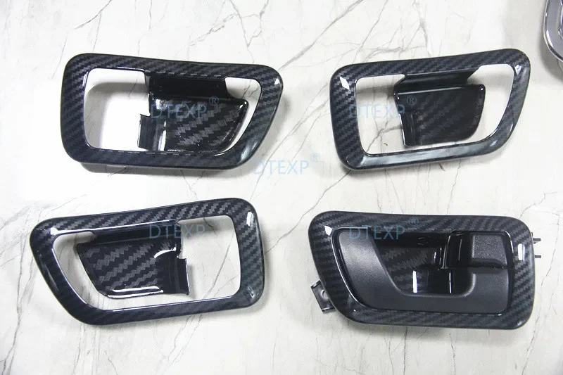 4 Pieces Carbon Inner Door Handle Stickers For Pajero V97 V93 Door Lock Frame For Montero V98 Inner Door Bowl FOR V73 2000-2022