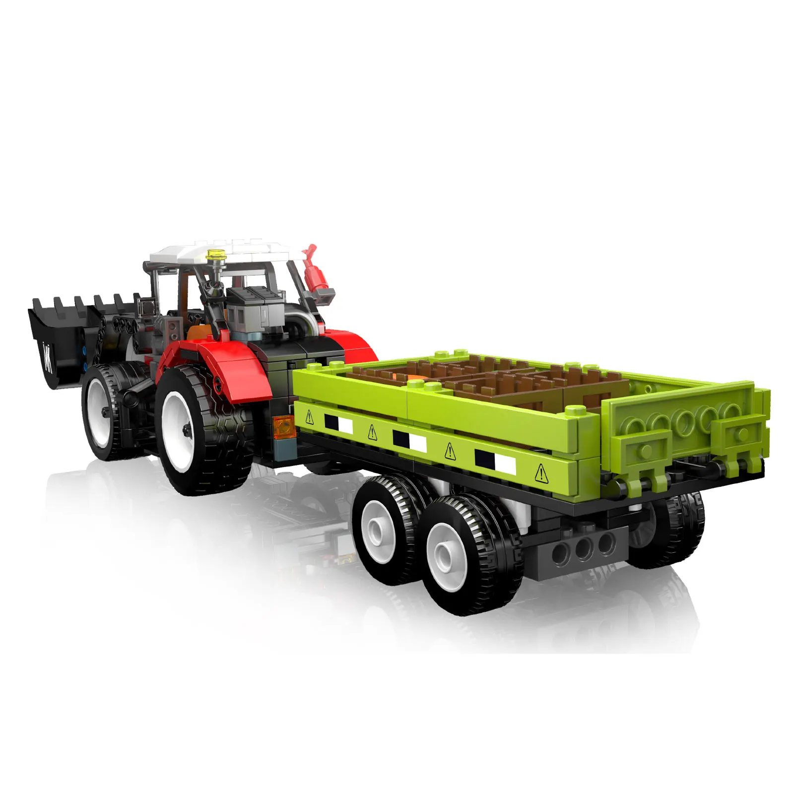 قالب King 24093 رافعة عجل مقطورة زراعية اللبنات مركبات هندسية صغيرة نموذج اللعب الهدايا سطح المكتب الحلي