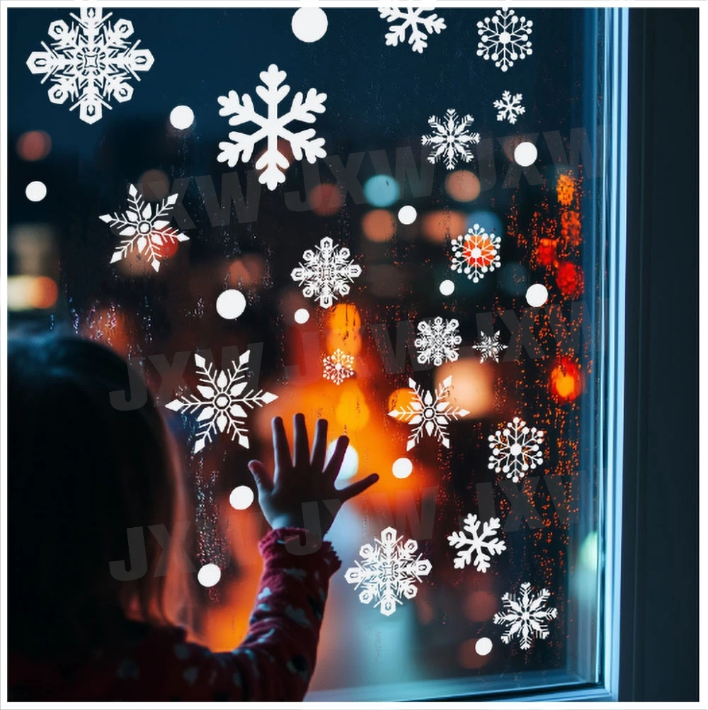 Christmas Snowflake Electrostatic Wall Sticker Glass Windows Decals New Year Wallpaper Merry Christmas Home Decoration Stickers