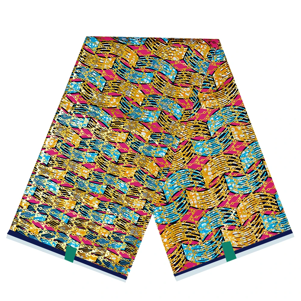 

2022 New African 100% Cotton Soft Design Cerecloth Prints Ankara Wax Duplex Printing Imitation Wax Fabric 6 Yards