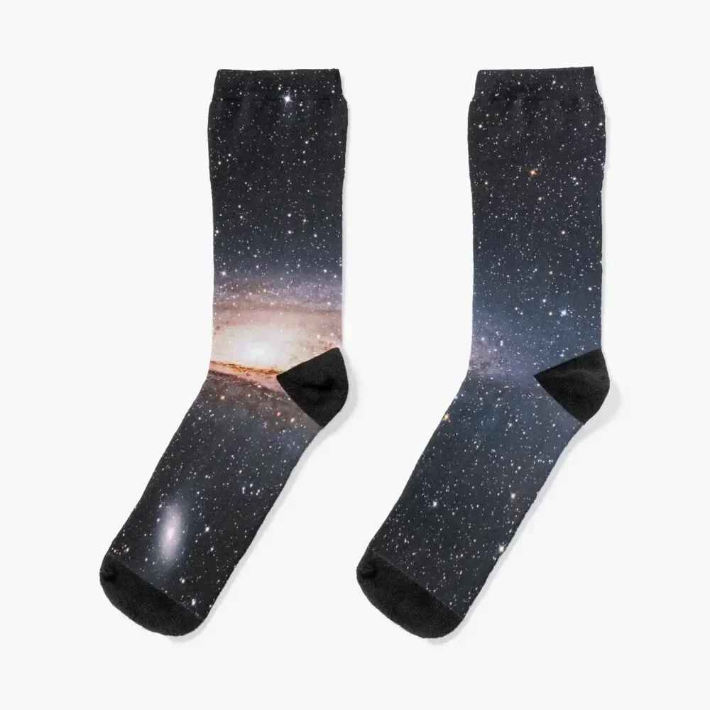 Andromeda Galaxy Socks moving stockings cotton Non-slip with print Socks Women Men's