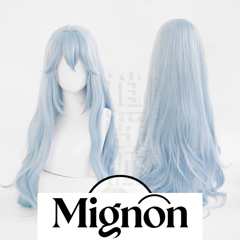 

Mignon Rei Ayanami Cosplay Wig Long Curly Hair With Accessories Halloween Gift