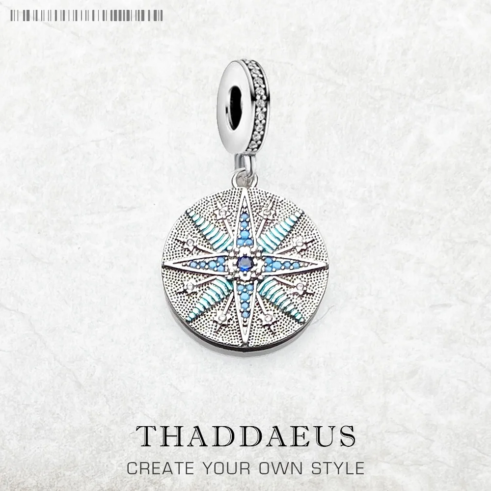 

Винтажная подвеска-талисман в виде синей звезды, европейская бижутерия, фурнитура, аксессуары, серебро 925 пробы, модный подарок для женщин и мужчин