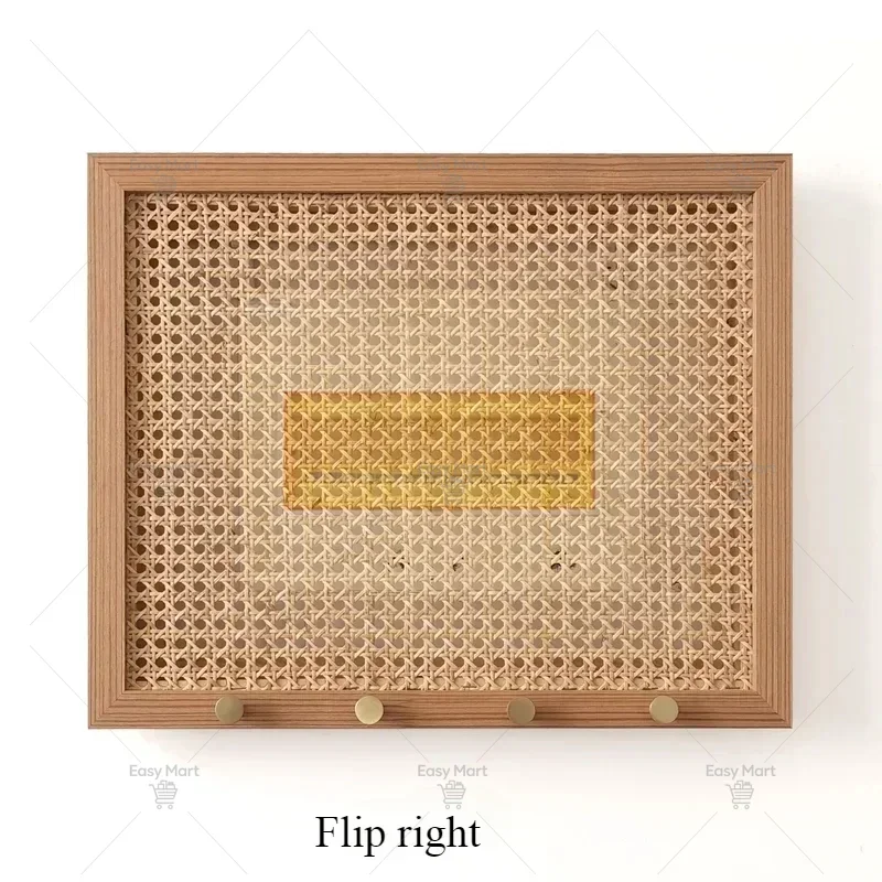 Nordic Rattan Weaving Electricity Meter Box Flip Design Wall Stickers Homestay Clothes Hook Electric Switch Occlusion Home Decor