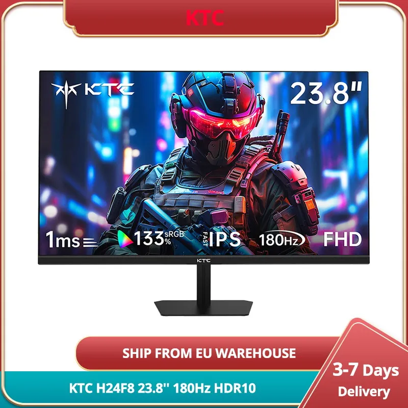KTC H24F8 Monitor da gioco 23.8 ''1920*1080 16:9 schermo IPS veloce, frequenza di aggiornamento 180Hz 1Ms tempo di risposta 1000:1 rapporto di contrasto HDR10