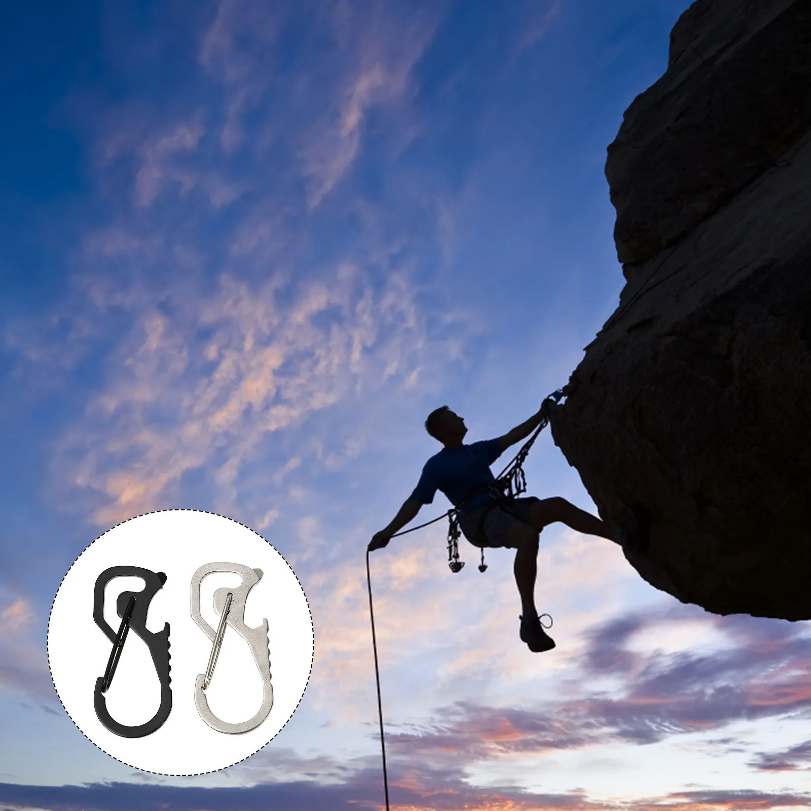 

2Pcs Climbing Carabiner Multi-Function Key Chain Metal Buckle with Bottle Opener Outdoor Camping Key Holder Utility Clip