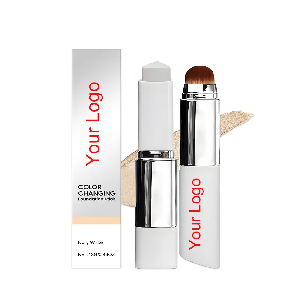 Double Head Foundation Stick with Brush Lightweight Flawless Private Label Custom Logo Vegan Makeup Wholesale Foundation Make Up