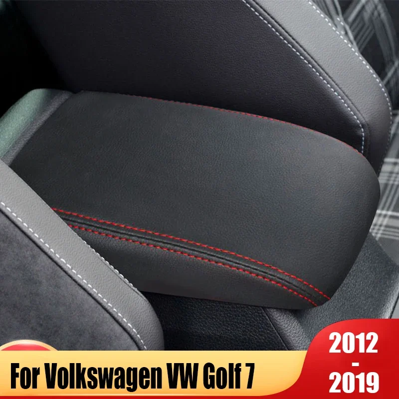 Für Volkswagen VW Golf 7 MK7 2013 ~ 2019 R Linie Auto Center Konsole Armlehne Deckel Box Abdeckung Trim Schutz Abdeckung innen Zubehör