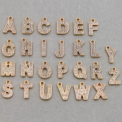 26set/10pcs with Rhinestones A-Z English Capital Letter Alphabet Charm Pendants for DIY Necklace Jewelry Making Accessories