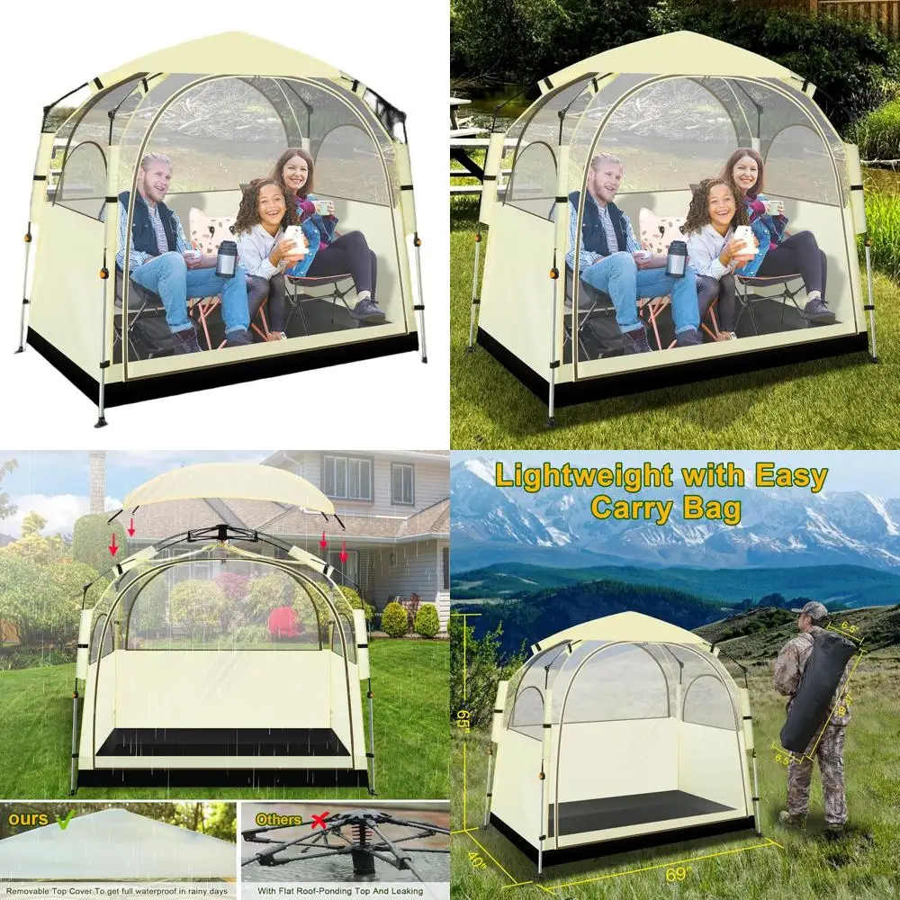 

Всепогодная спортивная палатка на 1-2 человек со съемной крышей и водонепроницаемым дном - 540 ° Панорамный вид и окна с сетчатыми вставками