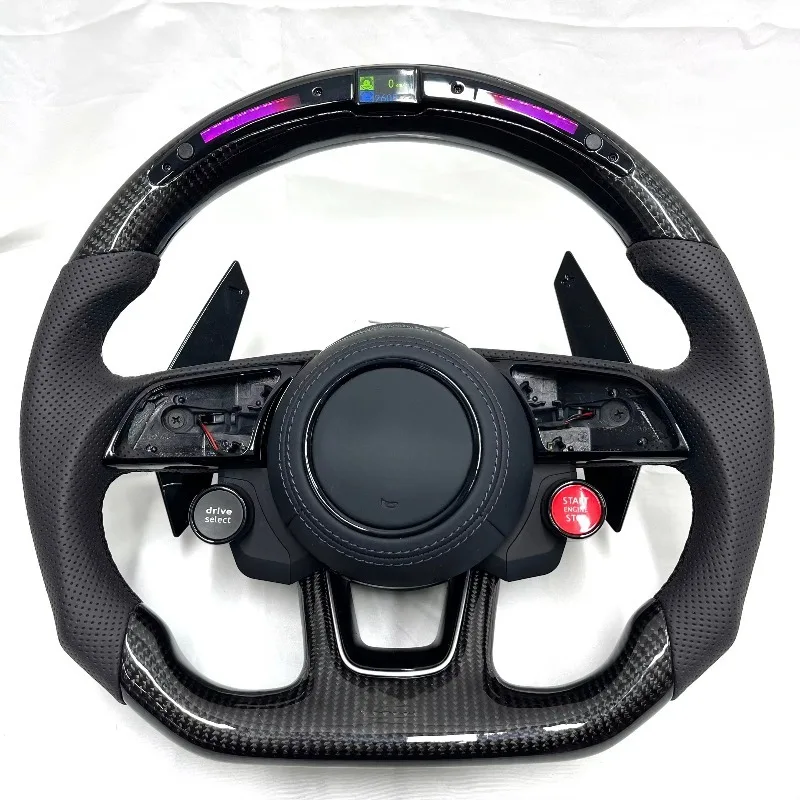 Carbon Fiber for Audi LED Steering Wheel for A1 A3 A4 A5 A6 A7 C6 C7 S3 S4 S5 S7 Q3 Q5 Q7 SQ5 RS RS3 RS5 RS6 B8 B9 8P 8V R8 TT