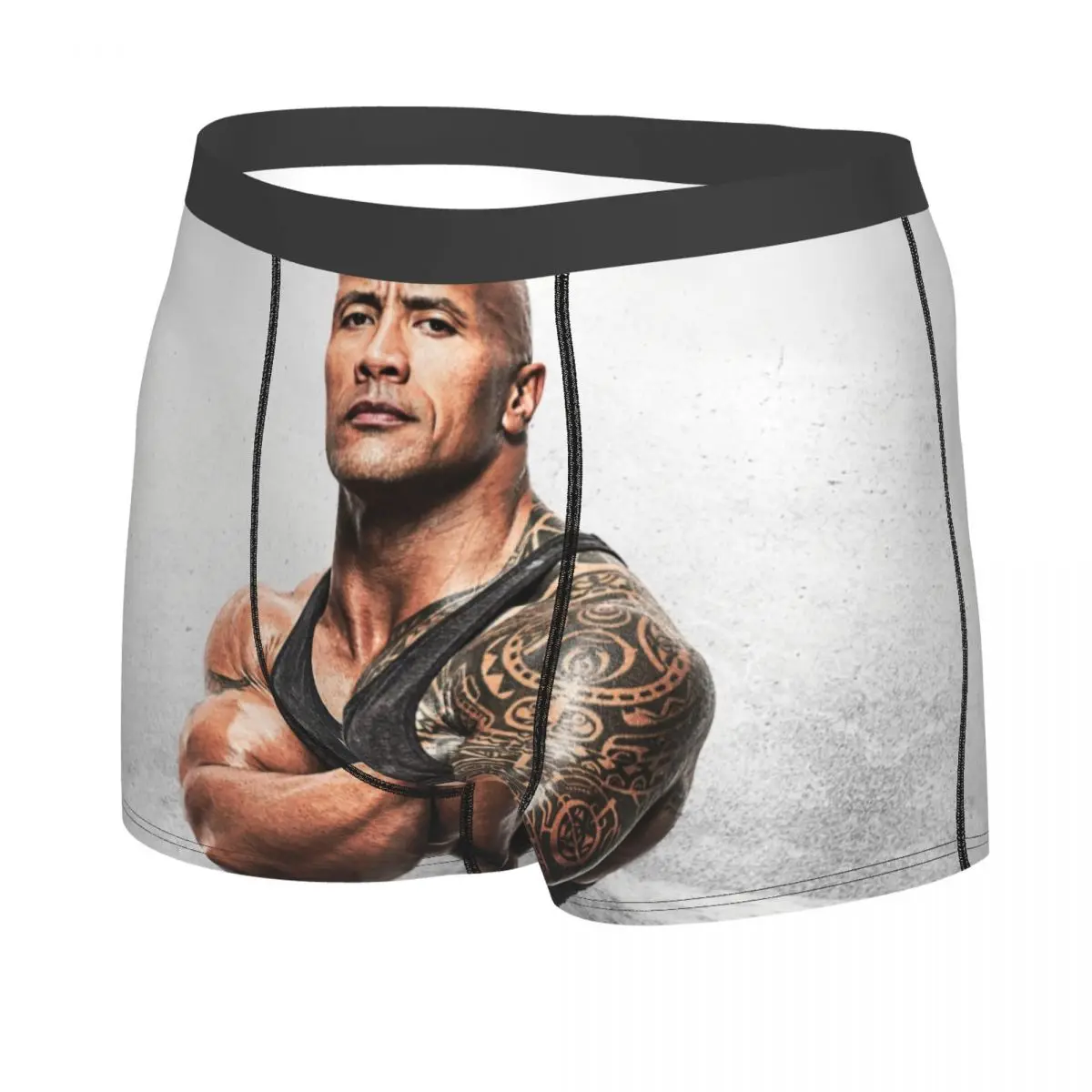 Custom The Rock Face Dwayne Boxers Shorts Mens Famous Actor Johnson Briefs Underwear Fashion Underpants